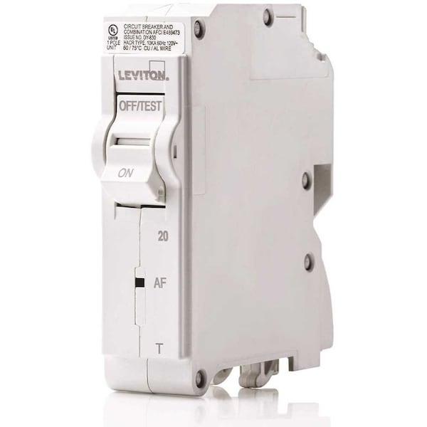 Leviton Circuit Breaker, 20A, 1 Pole, 120V AC - R01-LB120-AFR
