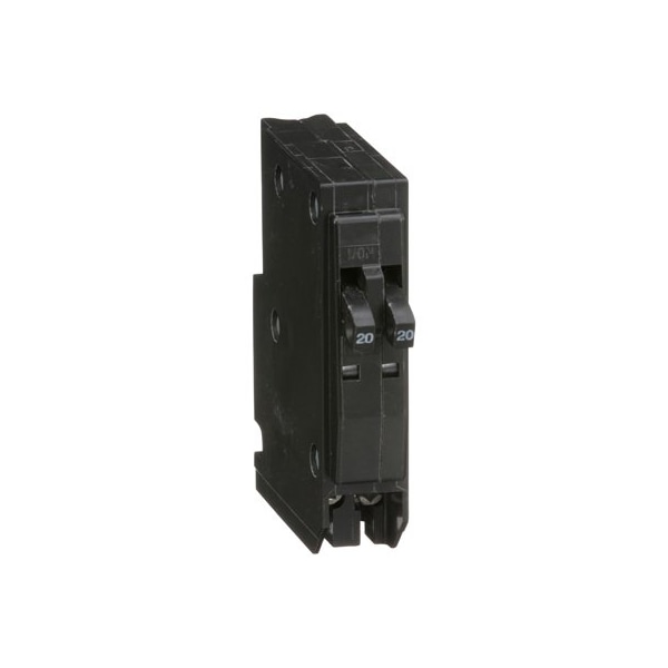 Square D Miniature Circuit Breaker, QO Series, 20/20A, 2x1 Pole, 120/240V AC, 10kA at 120/240V AC - QO2020CP