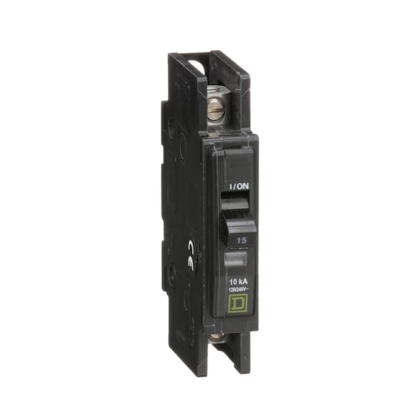 Square D Miniature Circuit Breaker, QOU Series, 15A, 1 Pole, 120/240V AC, 10kA at 120/240V AC - QOU115B