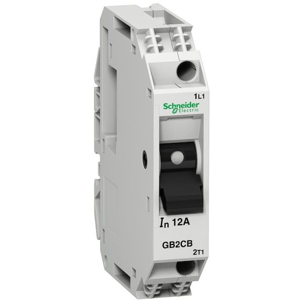 Schneider Electric Circuit Breaker, GB2 Series, 8A, 1 Pole, 250/277V AC, 1.5kA at 240V AC/24V DC - GB2CB14