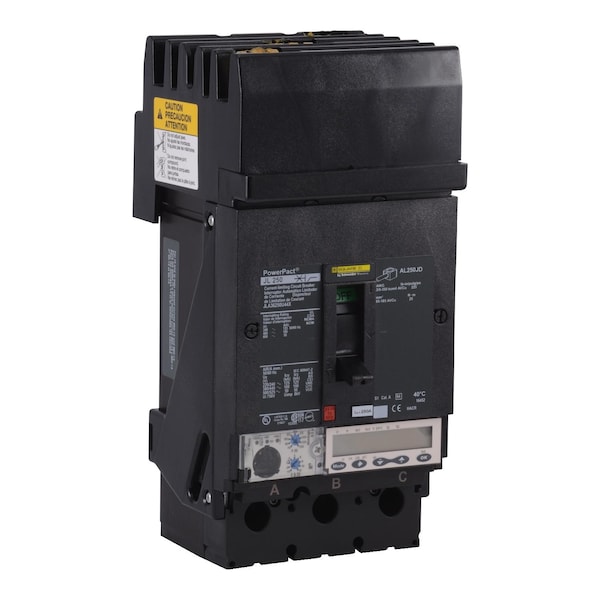 Schneider Electric Molded Case Circuit Breaker, JLA Series, 250A, 3 Pole, 600V AC, 125kA at 240V AC - JLA36250U44X
