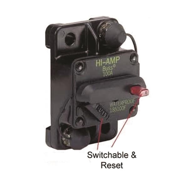 Bep Marine 185040F-01-1 Switchable Reset Circuit Breaker - 40 amp, Flush Mount - 3003.5856