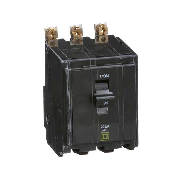 Square D Miniature Circuit Breaker, QOB Series, 30A, 3 Pole, 120/240V AC, 22kA at 120/240V AC - QOB330VH