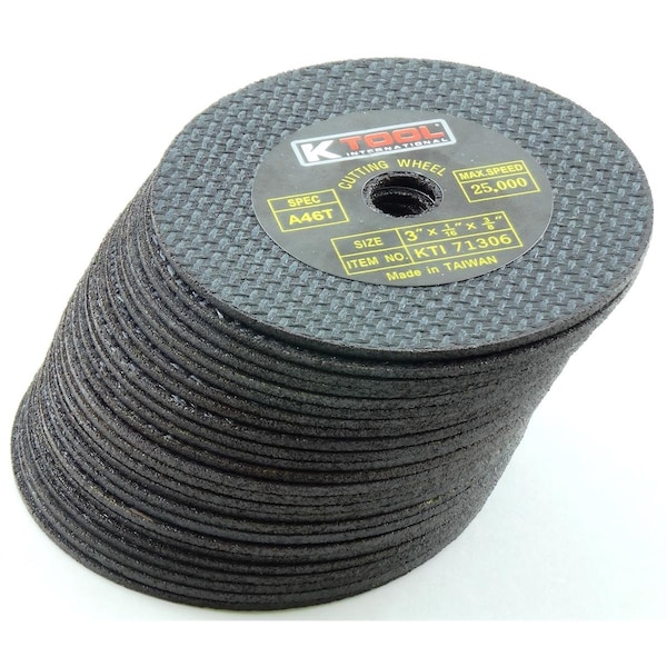 Rueda de corte K Tool Intl de 3 pulgadas x 1/16 pulgadas, paquete de 50 - KTI-71300