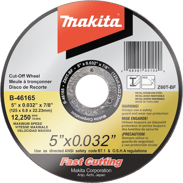 Makita RUEDA DE CORTE 5" X .032" X 7/8" ULTRAFINO - MPB-46165