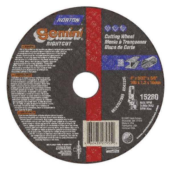 Norton Abrasives CutOff Whl, Gemini, 4"x3/32"x5/8", 15280rpm - 66243527955

Rueda de corte abrasiva Norton, Gemini, 4"x3/32"x5/8", 15280rpm - 66243527955