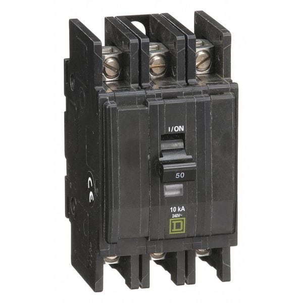 Square D Miniature Circuit Breaker, QOU Series, 50A, 3 Pole, 120/240V AC, 10kA at 120/240V AC - QOU350
