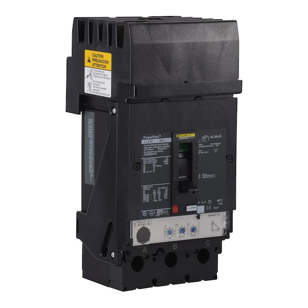 Schneider Electric Molded Case Circuit Breaker, JJA Series, 250A, 3 Pole, 600V AC, 100kA at 240V AC - JJA36250U31X