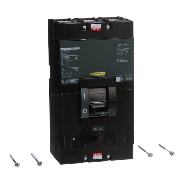 Square D Molded Case Circuit Breaker, LHL Series, 400A, 3 Pole, 600V AC, 65kA at 240V AC - LHL36400
