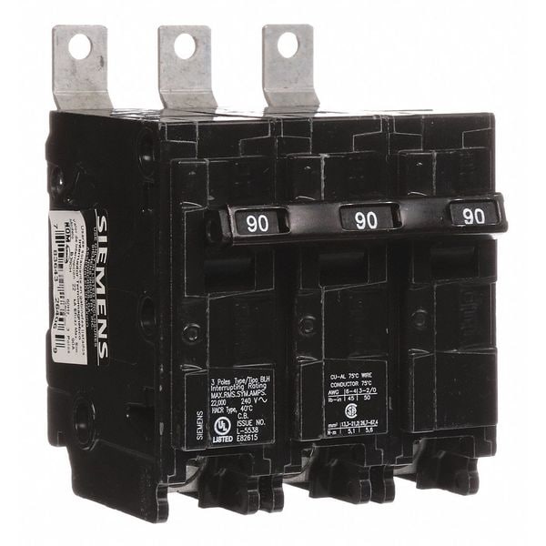 Siemens Miniature Circuit Breaker, BL Series, 90A, 3 Pole, 240V AC, 22kA at 240V AC - B390H