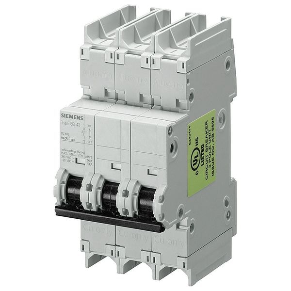 Siemens Miniature Circuit Breaker, 5SJ4 Series, 10A, 3 Pole, 240V AC, 14kA, D Curve - 5SJ43108HG41