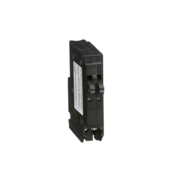 Square D Miniature Circuit Breaker, QO Series, 20/20A, 2x1 Pole, 120/240V AC, 10kA at 120/240V AC - QO2020