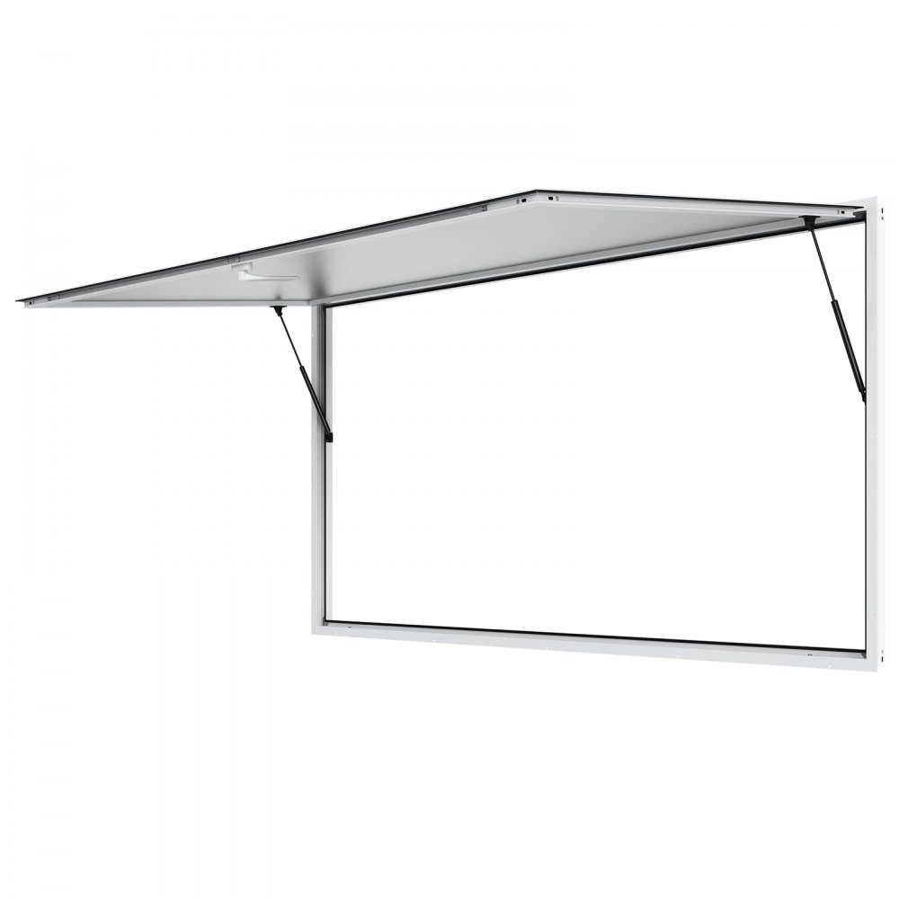 VEVOR Concession Window 96"x48", Aluminum Alloy Food Truck Service Window with Awning Door & Drag Hook, Up to 85 Degrees Stand Serving Window for Food Trucks Concession Trailers, Glass Not Included - FWCK9648INCH6ISNOV0