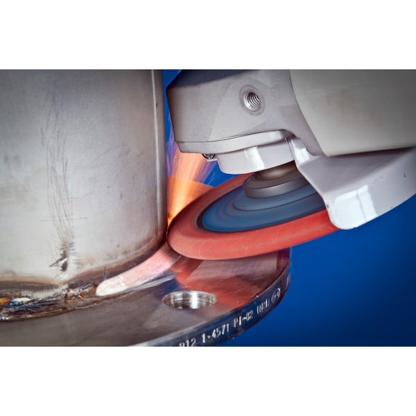 Disco de láminas POLIFAN® 5" x 7/8" A.H. - CO SGP CURVE STEELOX, Óxido de cerámica, 60 granos, radio medio - 67197