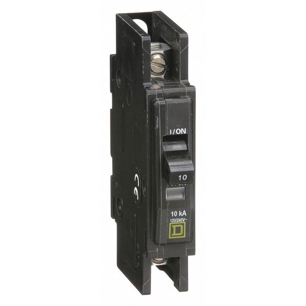 Square D Miniature Circuit Breaker, QOU Series, 10A, 1 Pole, 120/240V AC, 10kA at 120/240V AC - QOU110