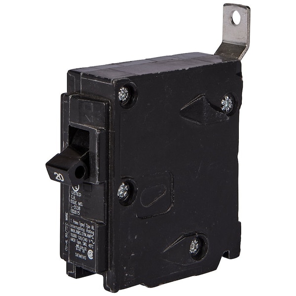 Siemens Miniature Circuit Breaker, BL Series, 20A, 1 Pole, 120/240V AC, 22kA at 120/240V AC - B120H
