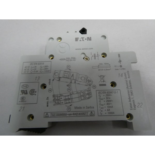 Eaton AUXILIARY SWITCH 6A AMP 250V-AC MINIATURE CIRCUIT BREAKER - FAZ-XHIN11-SP