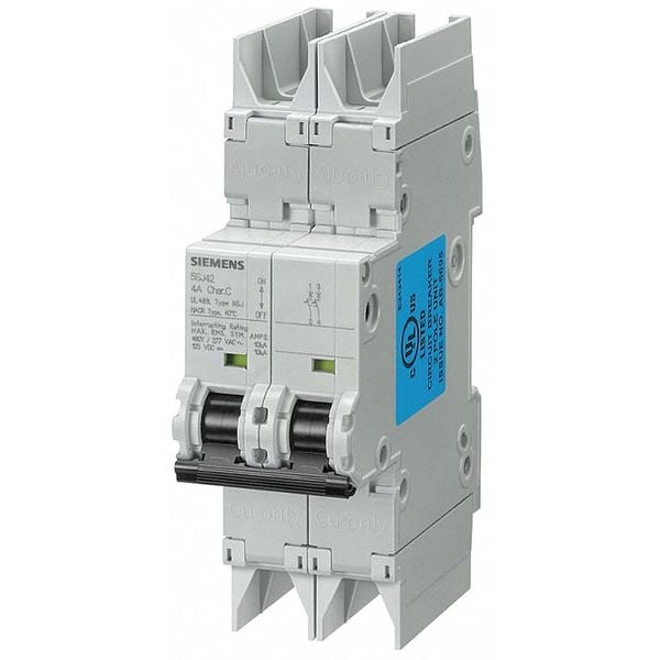 Siemens Miniature Circuit Breaker, 5SJ4 Series, 15A, 2 Pole, 277/480V AC, 10kA, D Curve - 5SJ42188HG42