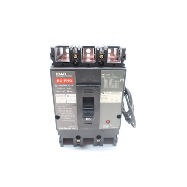 Fuji Molded Case Circuit Breaker, 15A, 3 Pole, 600V AC - BU-FHB3015