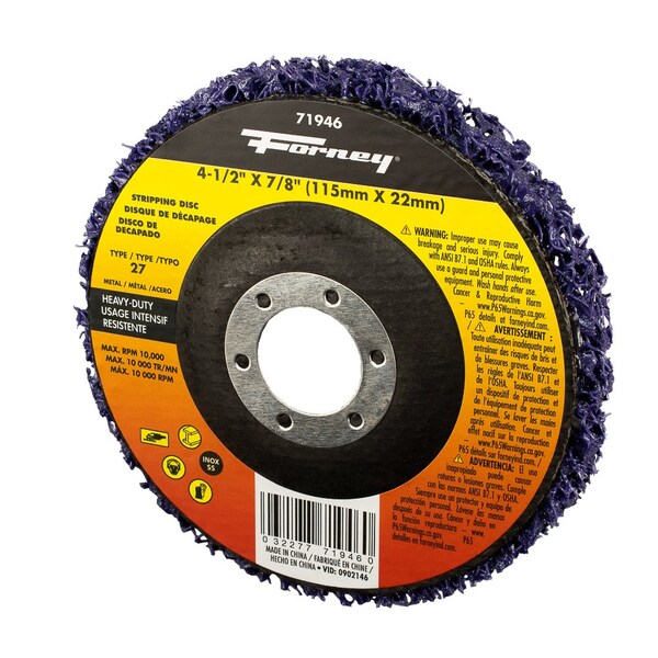 Disco Strip and Finish de Forney, Resistente, 4-1/2 pulgadas x 7/8 pulgadas Tipo 27 - 71946