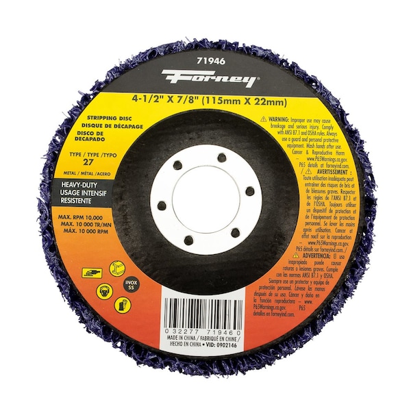 Disco Strip and Finish de Forney, Resistente, 4-1/2 pulgadas x 7/8 pulgadas Tipo 27 - 71946