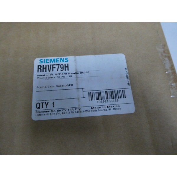 Siemens Breaker Vl Nfpa79 Handle Dg/Fg Circuit Breaker Parts And Accessory - RHVF79H