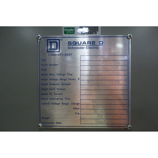 Square D Magnum 1200A Amp 1Kv-Ac Air Power Breaker - 5ASB1 MA-250-1200