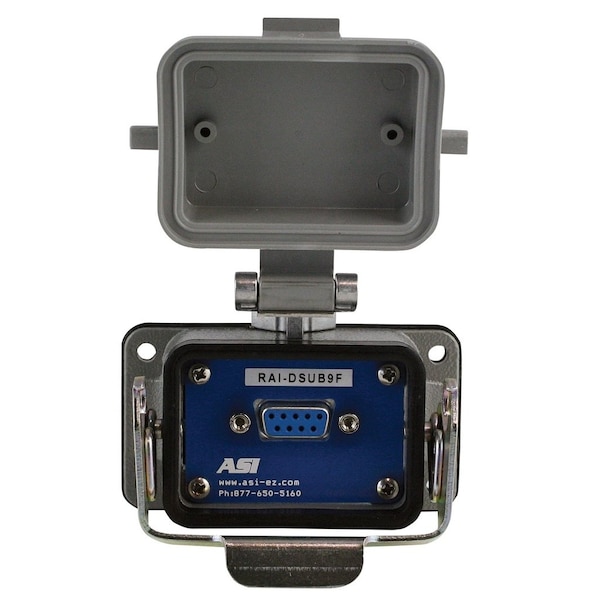 Automation Systems Interconnect Panel Interface Female DB9 Connector, Enclosed Panel Feed Through 9 Pin D Sub, IP65 and NEMA 4X - RAI-DSUB9F