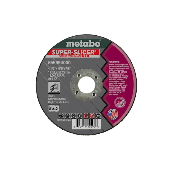 Rueda de corte Metabo 5" x .045" x 7/8" - A60XP Super Slicer - 655992000