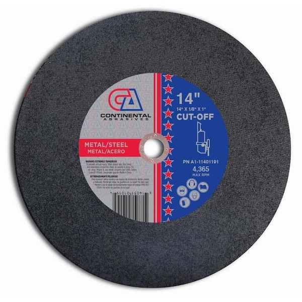 Signatura Sierra estacionaria o portátil eléctrica doble reforzada de 14" x 1/8" x 1" de Continental Abrasives - A1-11401191.