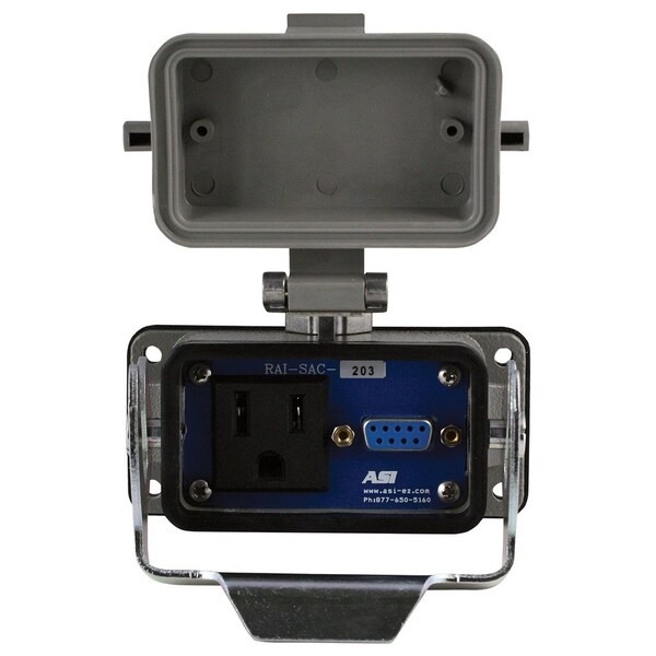 Automation Systems Interconnect Panel Interface Connector With A DB9 Female Connector And A 120V Single AC Receptacle - RAI-SAC-203