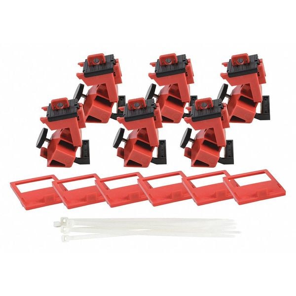 Brady Single Pole Breaker Lockout, Circuit Breaker with Standard Nylon Cable Ties, 480/600V AC, 1 Poles - 148687