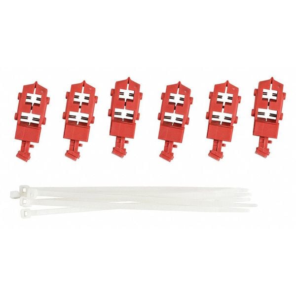 Brady Circuit Breaker Lockout Rail, Circuit Breaker with Standard Nylon Cable Ties, 120V AC, 1 Poles - 148693