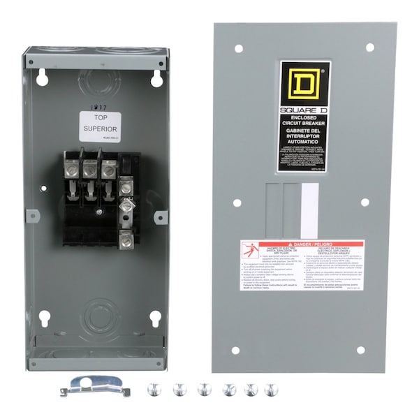 Square D Circuit Breaker Enclosure, QO, 3 Spaces, 100A, Main Lug, 3 Phase - QO3100BNF