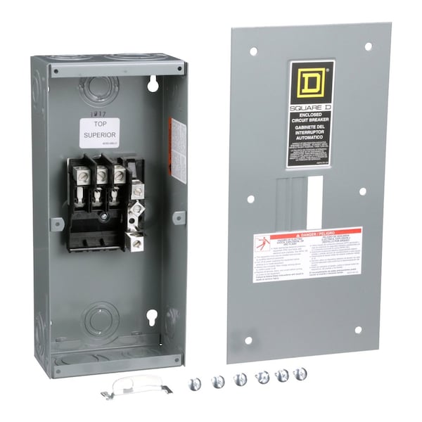 Square D Circuit Breaker Enclosure, QO, 3 Spaces, 100A, Main Lug, 3 Phase - QO3100BNF