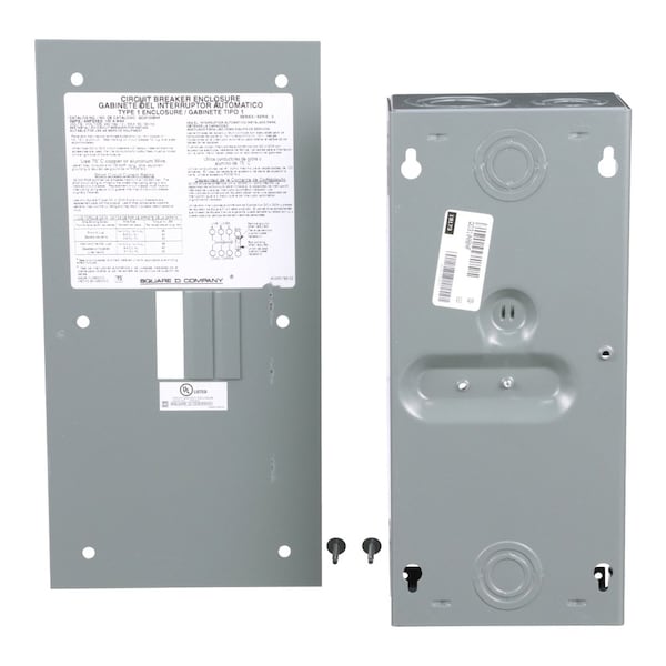 Square D Circuit Breaker Enclosure, QO, 3 Spaces, 100A, Main Lug, 3 Phase - QO3100BNF