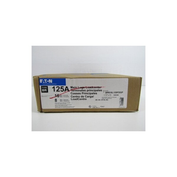 Eaton Loadcenters and Panelboards BR 1P 125A 120V - BR816L125FDGP