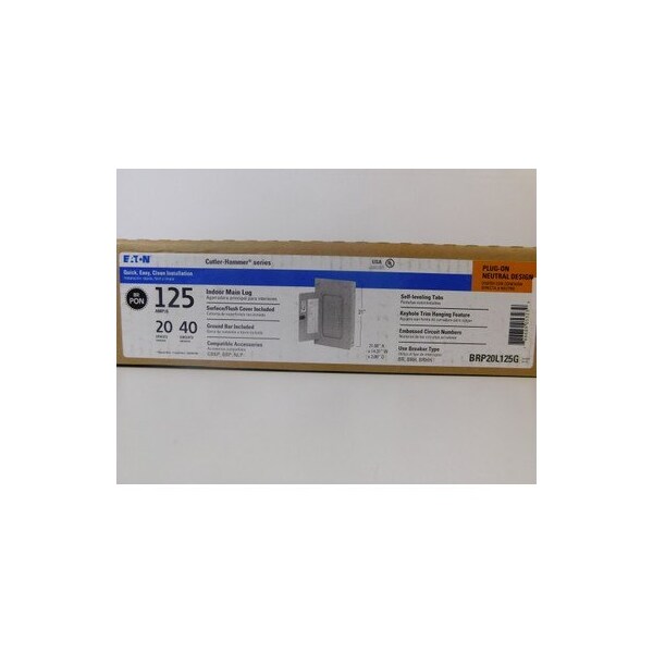 Eaton Loadcenters and Panelboards BR 1P 125A 240V - BRP20L125G
