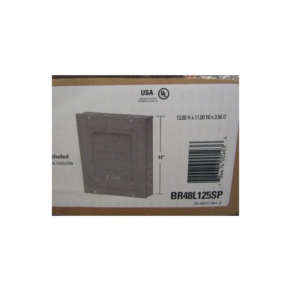Eaton Loadcenters and Panelboards BR 8P 125A 240V 50/60Hz 1Ph 3Wire 8Cir 4Sp  NEMA 1 - BR48L125SP