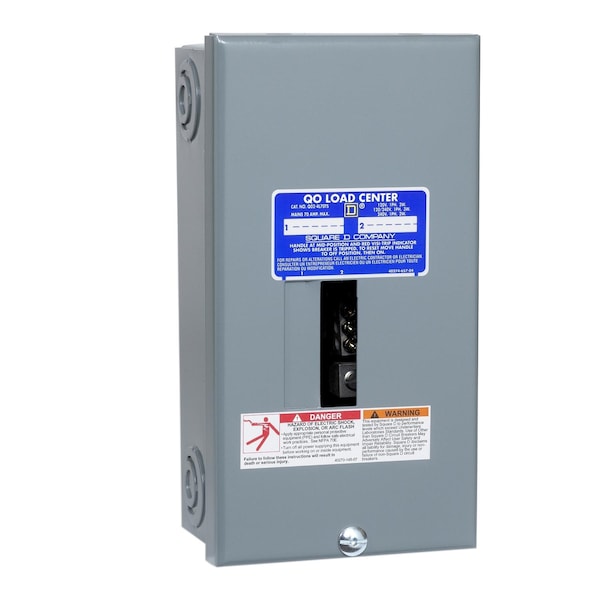 Square D Load Center, QO, 2 Spaces, 70A, 240V, Main Lug, 1 Phase - QO24L70TS