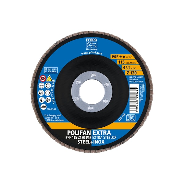 Disco de láminas POLIFAN® extra STEELOX, Zirconia, grano 120, plano - 60462