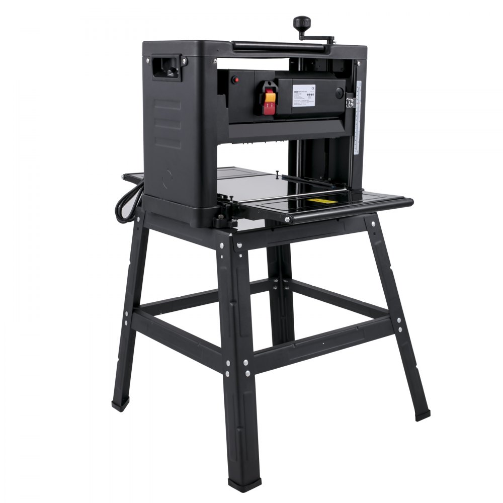 VEVOR Thickness Planer 12.5 inch Wood Planer Foldable 1500W Thickness Planer Woodworking 315"/min Feed Rate Double Cutter Benchtop Thickness Planer with Dust Exhaust Interface Stand for Woodworking - YPJ12.5YC00000001V1
