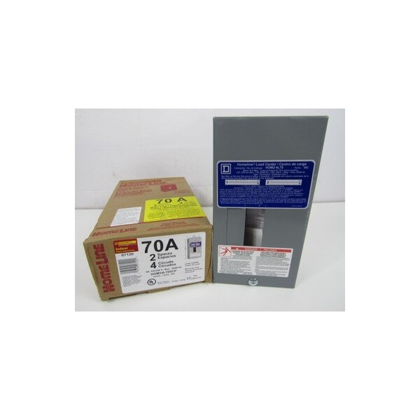 Square D Loadcenters and Panelboards HOM 70A 240V 50/60Hz 1Ph 3Wire 4Cir 2Sp  NEMA 1 - HOM24L70SCP