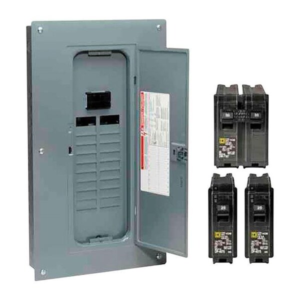 Square D Load Center, 20 Spaces, 100A Amps, 120/240V AC - 3866423
