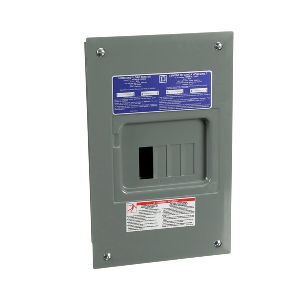 Square D Load Center, 4 Spaces, 125A Amps, 120/240V AC - HOM48L125GC