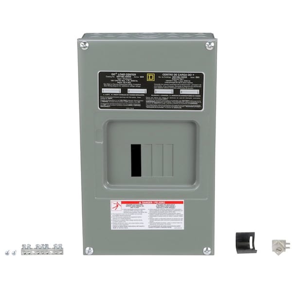 Square D Load Center, 4 Spaces, 125A Amps, 240V - QO148L125GS