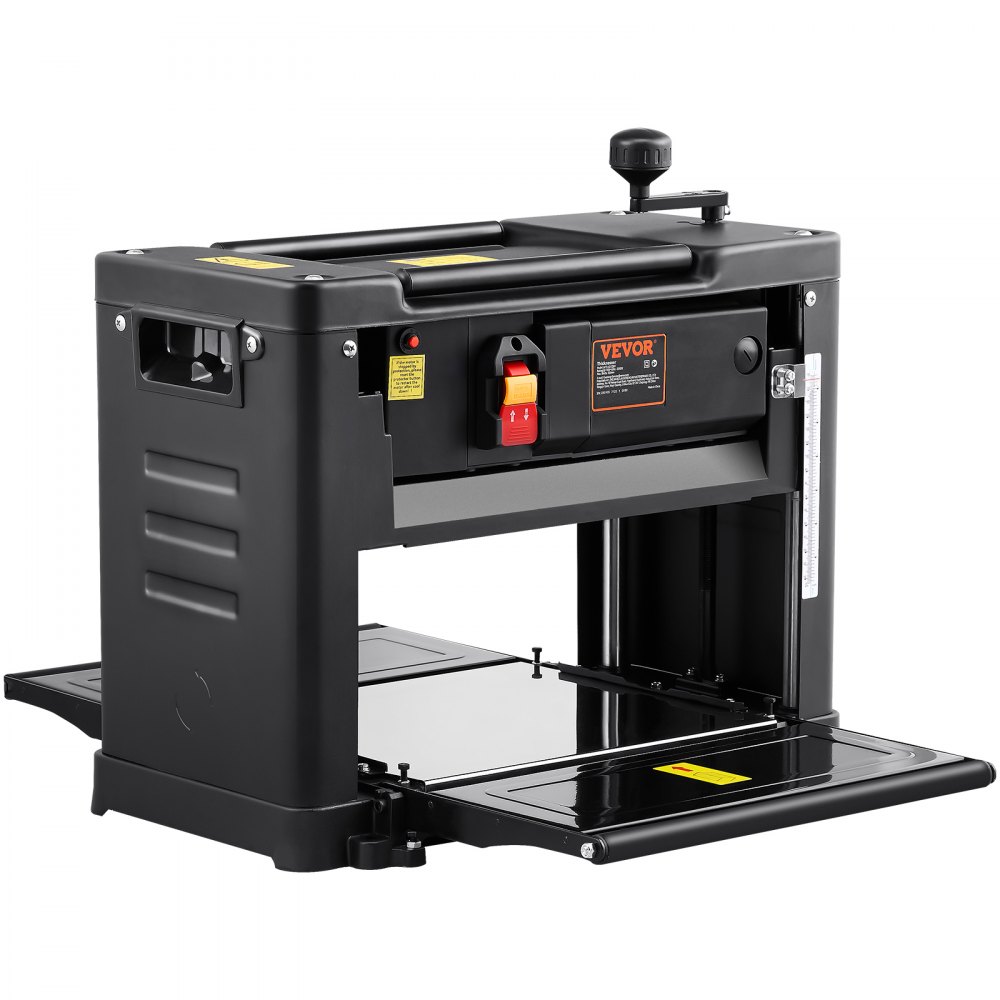 VEVOR Thickness Planer, Single Speed, 13" Width Worktable Benchtop Planer, Double-Blade, 15-Amp 1800W Powerful Motor, 12" Extended Infeeding Table, Low Noise for both hard & soft wood material removal - DSYBJY1800W13JWVFV1