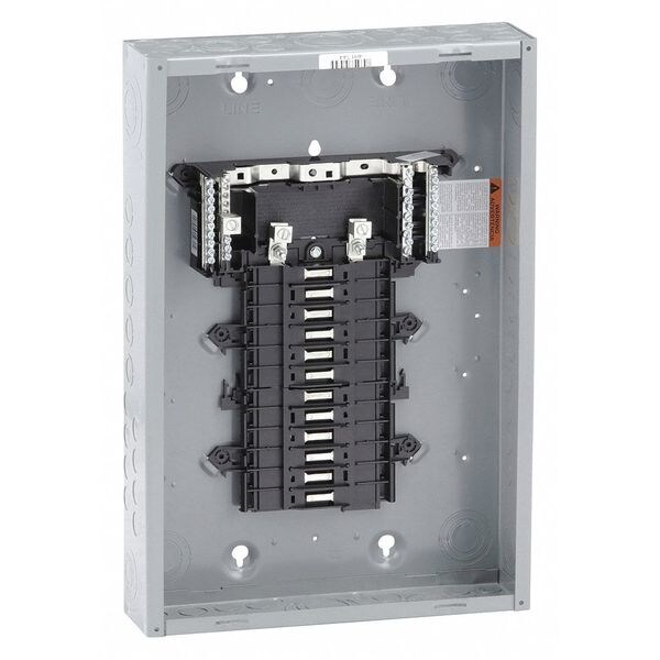 Square D Load Center, QO, 24 Spaces, 125A, 120/240V AC, Convertible Main Lug, 1 Phase - QO124L125G
