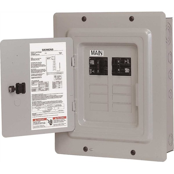 Siemens Load Center, E10, 10 Spaces, 100A, 120/240V AC, Main Circuit Breaker, 1 Phase - E1020MB1100FCGP
