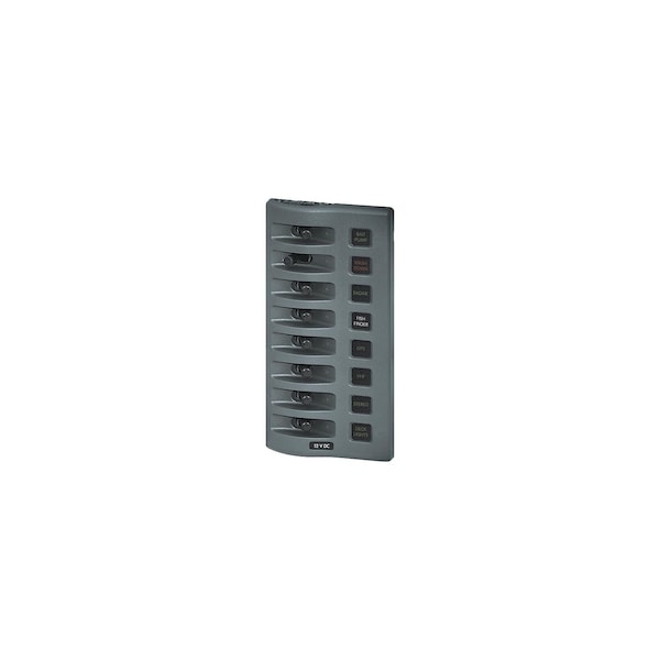 Blue Sea Systems WeatherDeck 12V DC 8 Position Waterproof Fuse Panel, Gray - 4308
